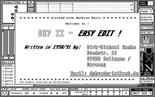 DX7 II Easy Edit atari screenshot